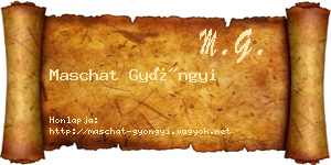 Maschat Gyöngyi névjegykártya
